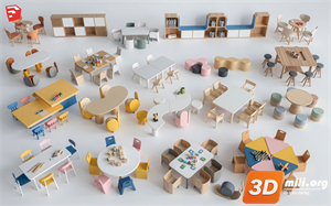 Kid's table and chairs Skp Files 